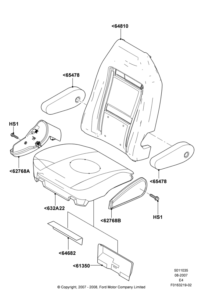 35G - Rear Seat Pads/Valances & Heating, With 2nd Row Dual Captain Chairs; 18/AUG/2008
