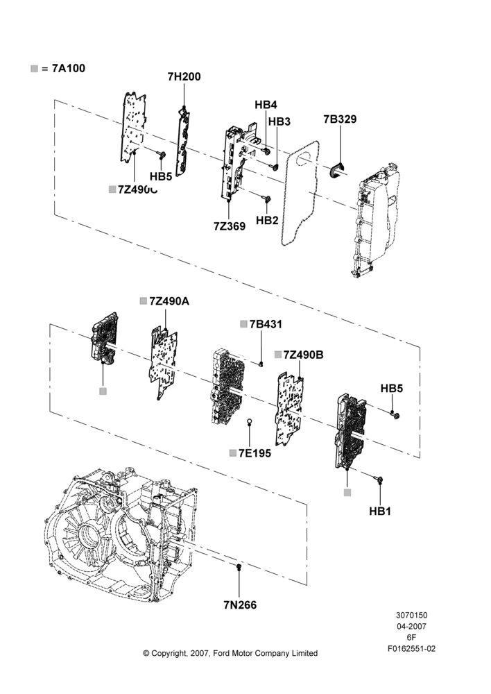 50A - Valve Body And Main Control, 6 Speed Auto Transmission 6F50; 30/APR/2007-15/JUN/2009