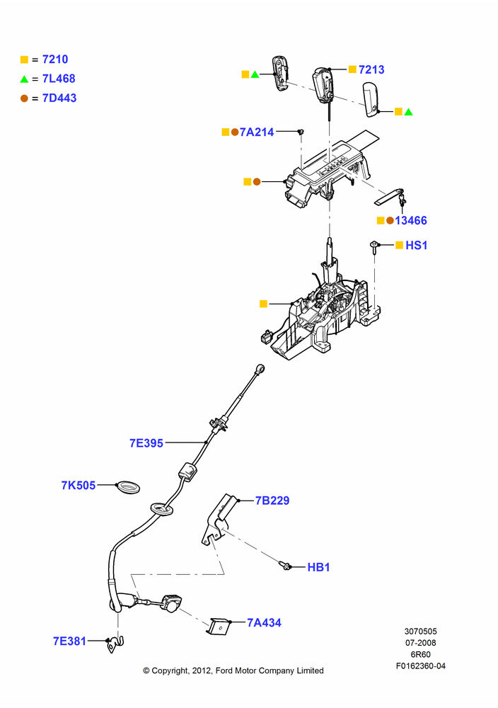05E - Gear Change-Automatic Transmission, 6 Speed Automatic Trans (6R80), All Flow Thru Floor Consoles; 18/AUG/2008-03/NOV/2010