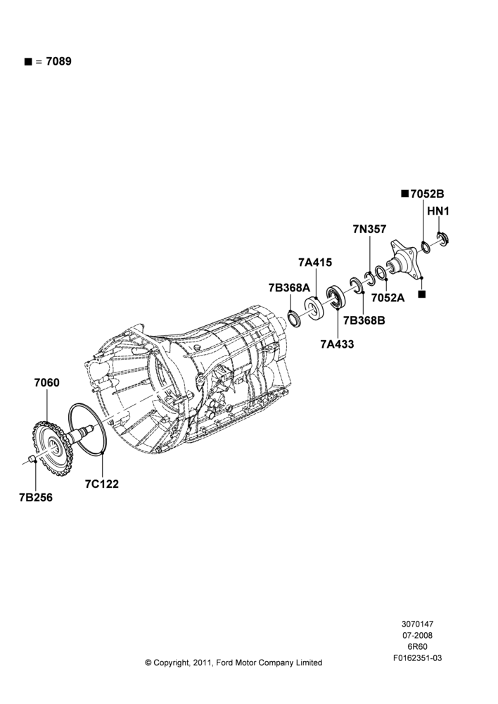 47D - Output Shafts, 2WD, 6 Speed Automatic Trans (6R80); 18/AUG/2008-03/NOV/2010