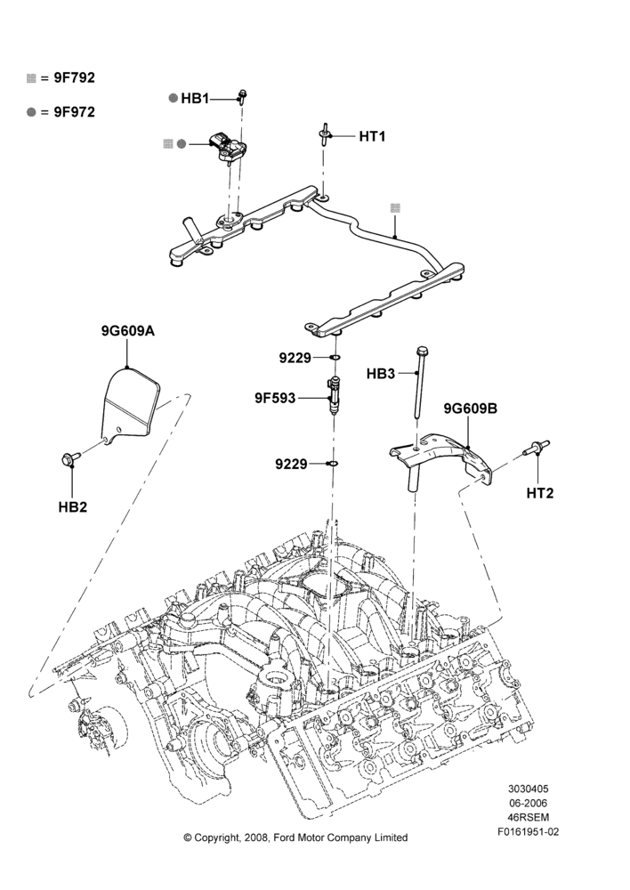 05E - Fuel Injectors and Pipes, Romeo 4.6 SOHC EFI; 19/JUN/2006-26/SEP/2011