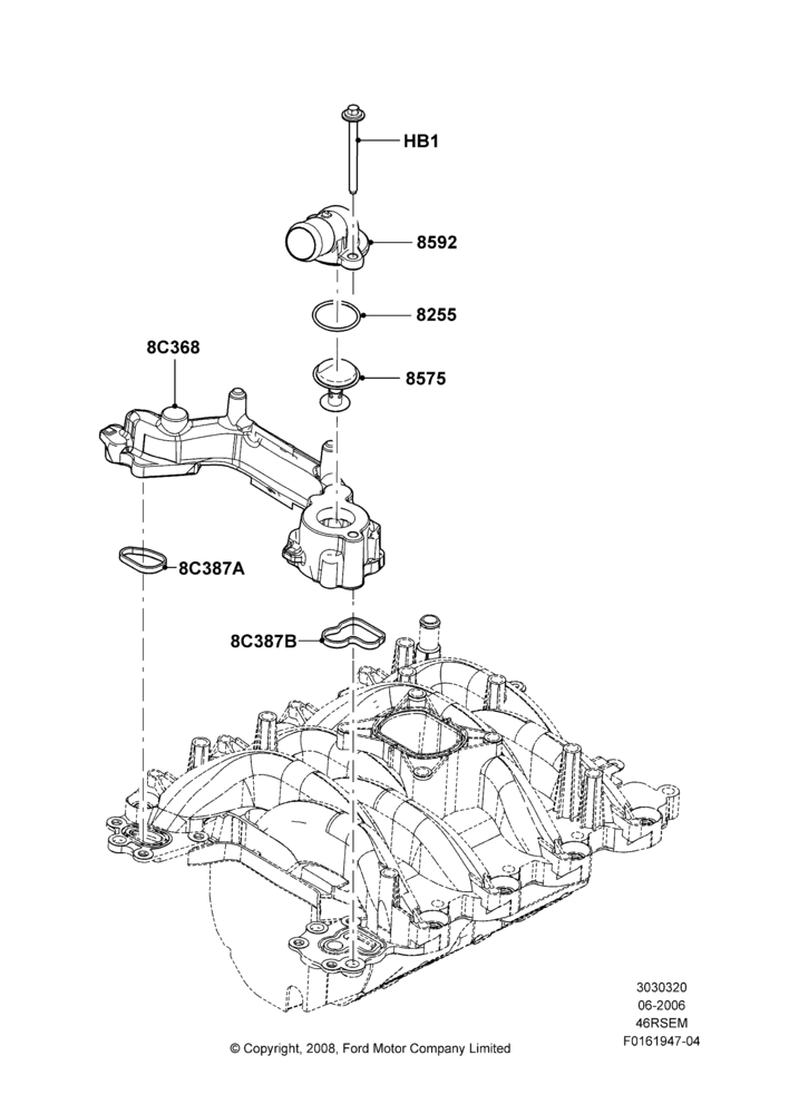20C - Thermostat/Housing & Related Parts, Romeo 4.6 SOHC EFI; 19/JUN/2006-26/SEP/2011