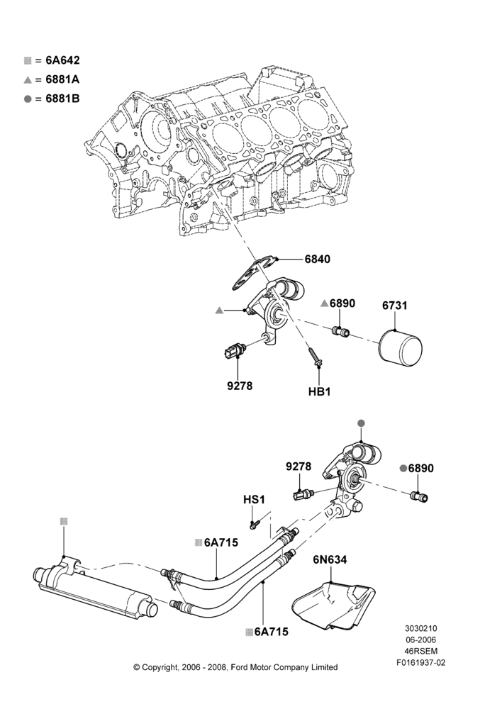 10C - Oil Cooler and Filter, Romeo 4.6 SOHC EFI; 19/JUN/2006-13/NOV/2008