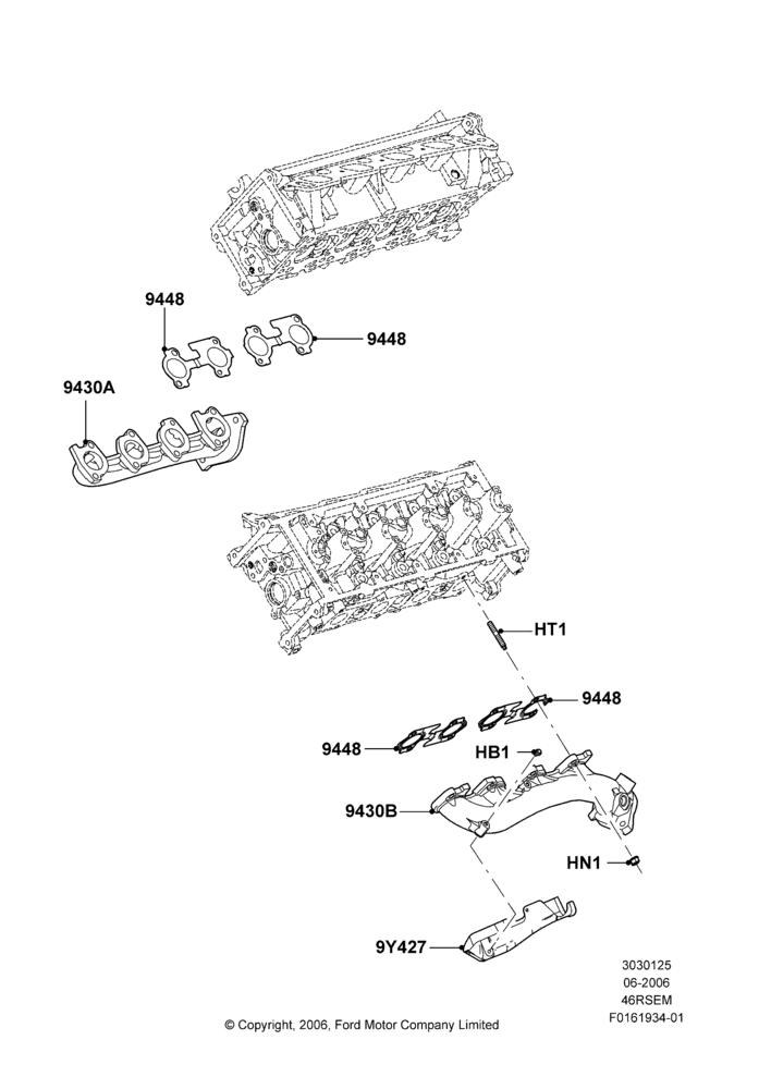 25C - Exhaust Manifold, Romeo 4.6 SOHC EFI; 19/JUN/2006-26/SEP/2011