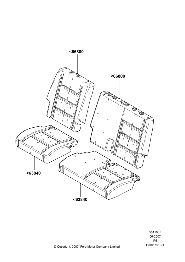 35A - Rear Seat Pads/Valances & Heating, Sec Row 60/40 (3 P)-Easy Entry; 18/JUN/2007-15/JUN/2009