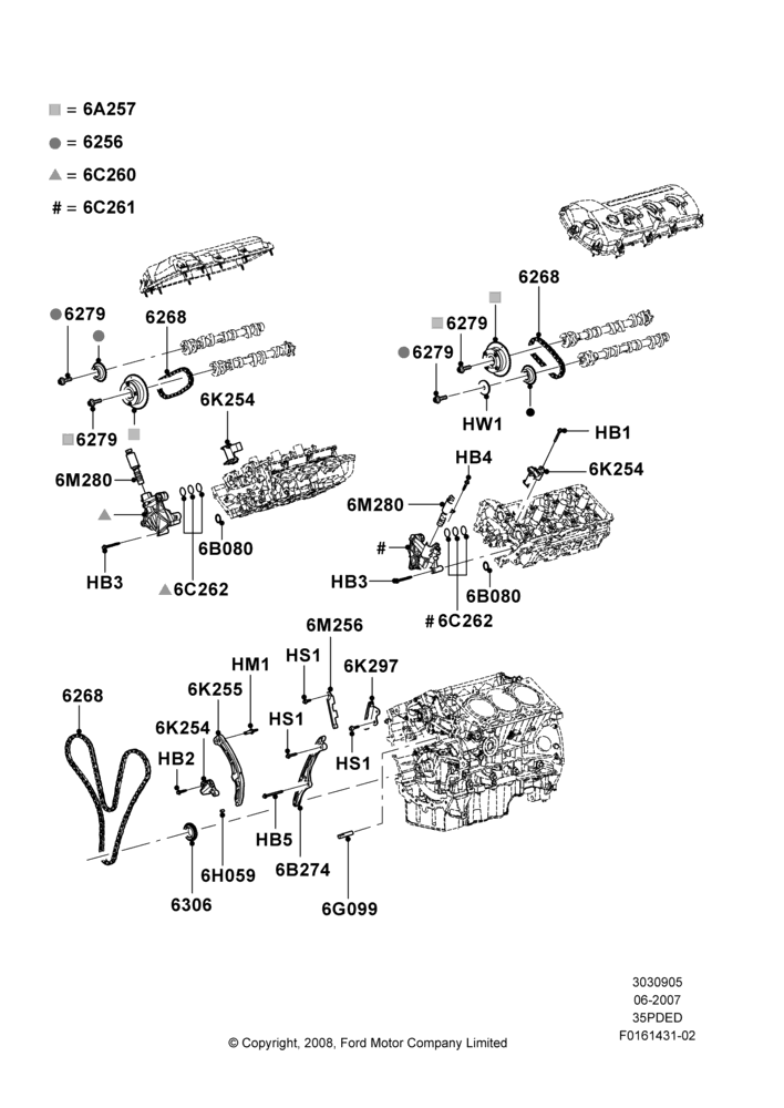 05B - Timing Gear, 3.5L 4V DOHC VCT SMPI V6 Gas; 18/JUN/2007-15/JUN/2009
