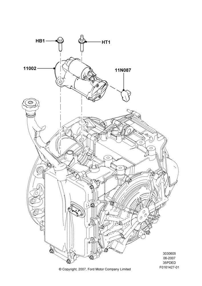 05B - Starter Motor, 3.5L 4V DOHC VCT SMPI V6 Gas; 18/JUN/2007-15/JUN/2009