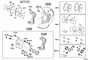 Передние тормоза (колодки, суппорта, рем к-т, кожух)
