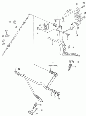 Педаль, трос акселератора