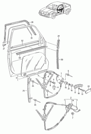 Cтеклоподъемник, направляющие, уплотнитель для двери