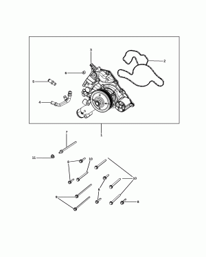 WATER PUMP AND RELATED PARTS 5.7L [EZC], [EZH]
