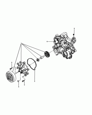 WATER PUMP AND RELATED PARTS 3.7L [EKG] 4.7L [EVE]
