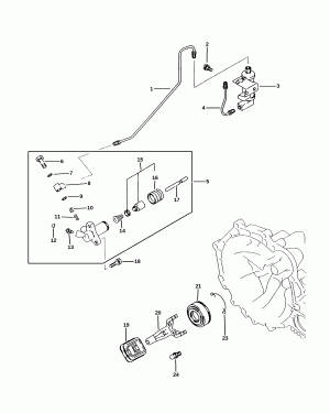 CONTROLS, CLUTCH, W/TURBO ENGINE