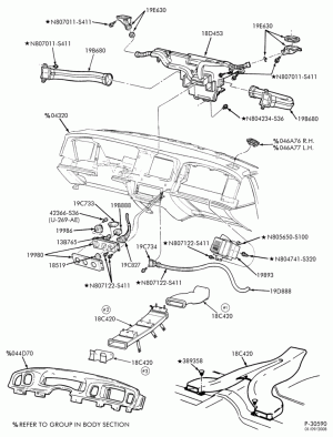 AIR CONDITIONER-Controls & ducts - integral