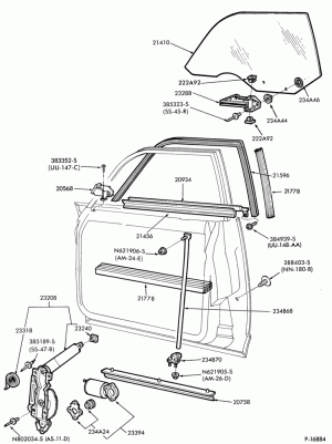 BODY SIDES AND QUARTER-Window parts (front door)