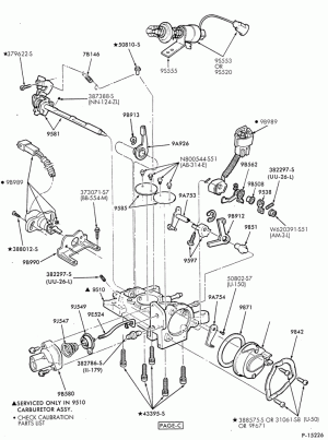 6 CYL. 3.8L (230 C.I.D.)-Carburetor - Ford 2/B (VV)- throttle body