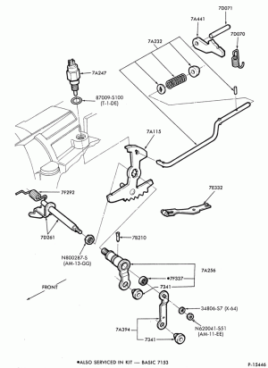AOD TYPE - INTERNAL PARTS-AOD TYPE - manual control linkage & parking pawl