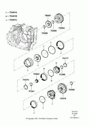 Planetary Gear Sets, 6 Speed Auto Transmission 6F50, 6 Speed Auto Transmission 6F55; 05/MAY/2008