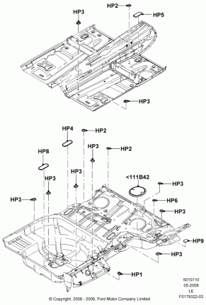 Plugs - Floor Pan; 05/MAY/2008