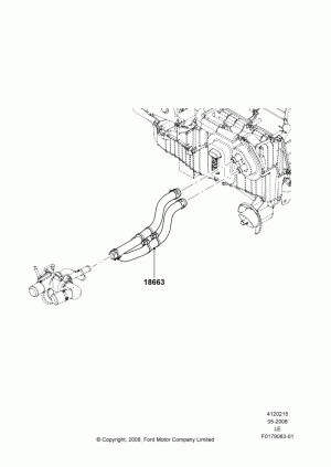 Heater Hoses, 3.7L 4V PFI V6 NA Gas; 05/MAY/2008-06/FEB/2012
