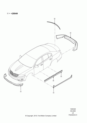 Body Dress Up Kits - Front, Kit Includes Front Fascia, Rear Fascia, Rockers, Door Mouldings, Deck Spoiler, Set Of 9 Pieces; 15/JUN/2009-03/MAY/2010