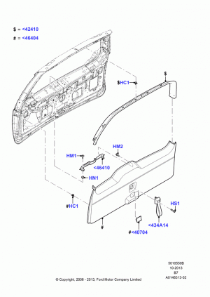 Back Door/Tailgate Trim Panels; 02/AUG/2006-11/AUG/2014