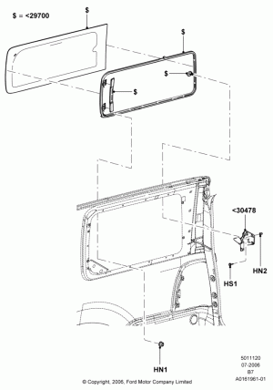 Side Windows, With Electric Rear Quarter Window; 02/AUG/2006-11/AUG/2014