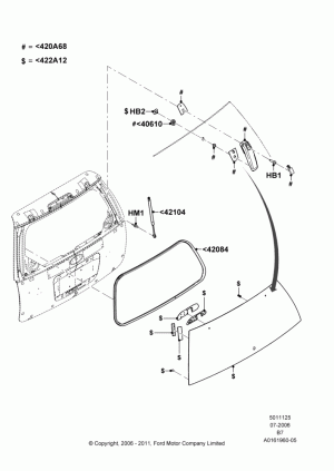 Back Window Glass; 02/AUG/2006-30/JUN/2017