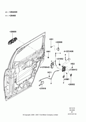 Rear Door Lock Controls; 02/AUG/2006-11/AUG/2014