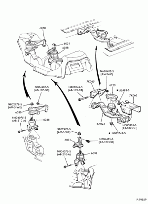 4 CYL. 2.3L (140 C.I.D.) - OHC-S (Thunderbird) & MF (Cougar)-E.F.I.-M/T