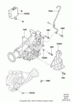 Transfer Drive Case, 4 Speed CD4E Automatic, 4WD; 12/JUN/2000-01/MAY/2006