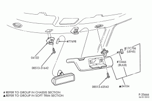 CONSOLE, DASH, WINDSHIELD-Rear view mirror & sun visor-DM