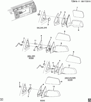 MIRROR/OUTSIDE REAR VIEW (D44,D48)