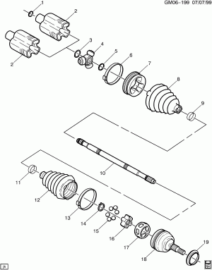 DRIVE SHAFT/FRONT WHEEL (FE7)
