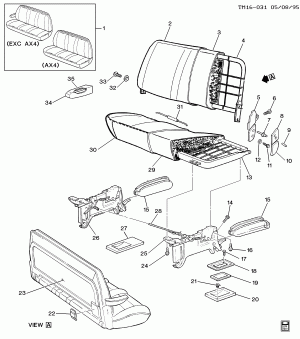 REAR SEAT/INTERMEDIATE & REAR BENCH (EXC YC7)