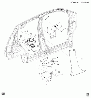 TRIM/CENTER PILLAR & QUARTER