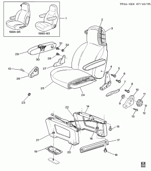 FRONT SEAT/HI-BACK BUCKET (A78, EXC YC7)