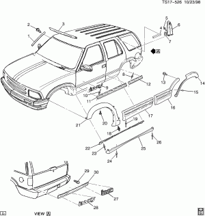 MOLDINGS & DECALS (G.M.C. Z88, ENVOY YC7, EXC JIMMY DIAMOND EDITION JDE)
