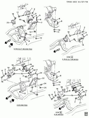 ENGINE & TRANSMISSION MOUNTING (V6 & V8)