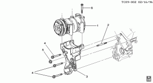 A/C COMPRESSOR MOUNTING (L30/5.0M,L31/5.7R,L35/4.3W)
