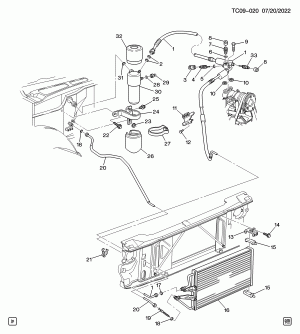 A/C REFRIGERATION SYSTEM (L29/7.4J,L31/5.7R, EXC RR AUX A/C C69)