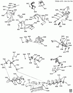 ENGINE ASM-6.2L V8 DIESEL PART 5 MANIFOLD & FUEL RELATED PARTS (LL4/6.2J)