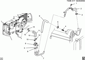 HOSES & PIPES/HEATER (L30/5.0M,L31/5.7R, C60, EXC C36)