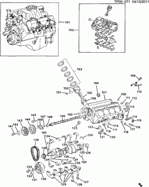 ENGINE ASM-6.2L V8 DIESEL PART 1 BLOCK & INTERNAL PARTS (LL4/6.2J)