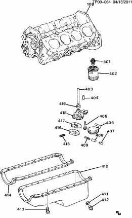 ENGINE ASM-7.4L V8 PART 4 OIL PUMP,PAN & RELATED PARTS (L19/7.4N)