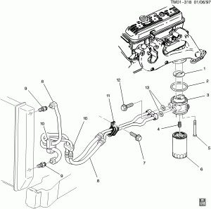 ENGINE OIL COOLER LINES & ADAPTER (L35/4.3W)