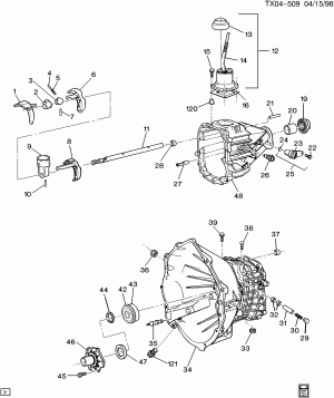 5-SPEED MANUAL TRANSMISSION (M50) PART 1 CASE & RELATED PARTS