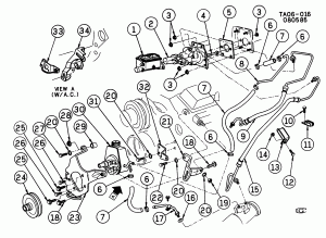 STEERING PUMP MOUNTING & LINES (LT9/350M)