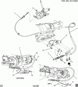 SHIFT CONTROL CABLE MOUNTING/AUTOMATIC TRANSMISSION (FRT FLOOR SHIFT CONSOLE D07)
