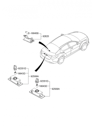 Лампа освещения номерного и внутреннего осв.